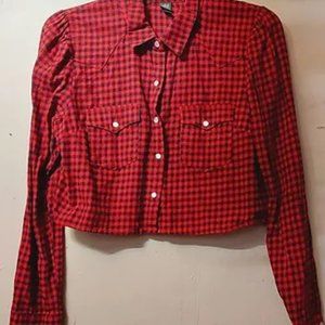 Wild Fable's Red & Black Checkered Button Up